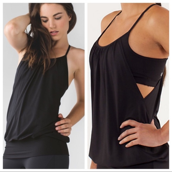 lululemon athletica Tops - Lululemon Black No Limits Tank With Bra Size 4